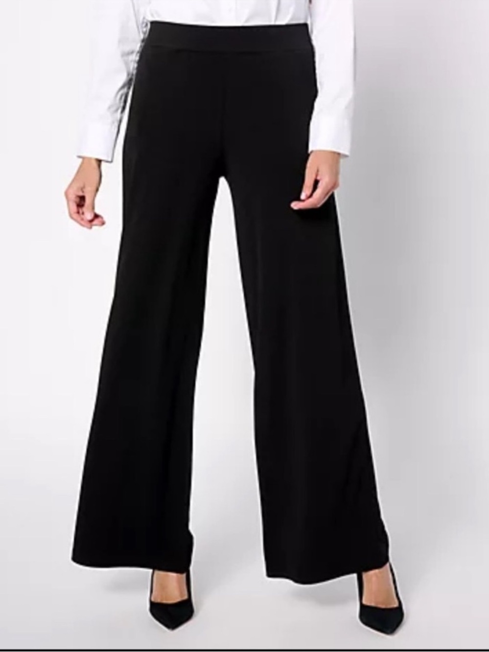 NWOT Susan Graver Women's Black Wide-Leg Pants